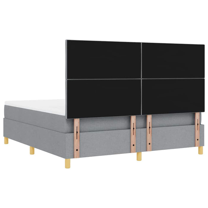 Pat cu arcuri cu headboard Gri deschis 180 x 200 cm țesătură WALTI