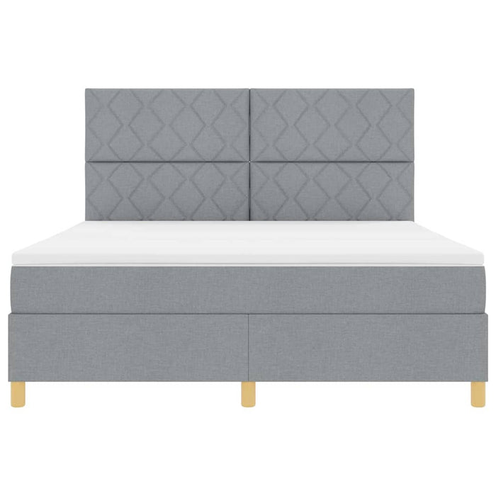 Pat cu arcuri cu headboard Gri deschis 180 x 200 cm țesătură WALTI