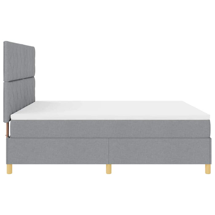 Pat cu arcuri cu headboard Gri deschis 180 x 200 cm țesătură WALTI