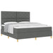 Pat cu arcuri cu headboard Gri închis 180 x 200 cm țesătură - WALTI WALTI