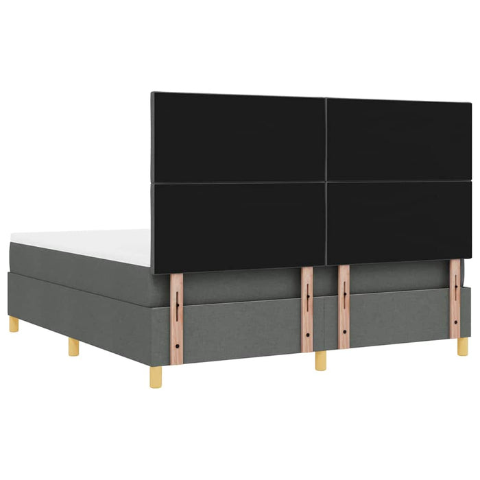 Pat cu arcuri cu headboard Gri închis 180 x 200 cm țesătură - WALTI WALTI