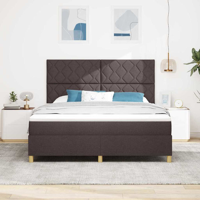 Pat cu arcuri cu saltea Maro închis 180 x 200 cm țesătură WALTI
