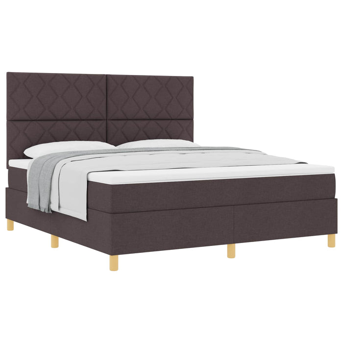 Pat cu arcuri cu saltea Maro închis 180 x 200 cm țesătură WALTI