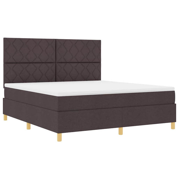 Pat cu arcuri cu saltea Maro închis 180 x 200 cm țesătură WALTI
