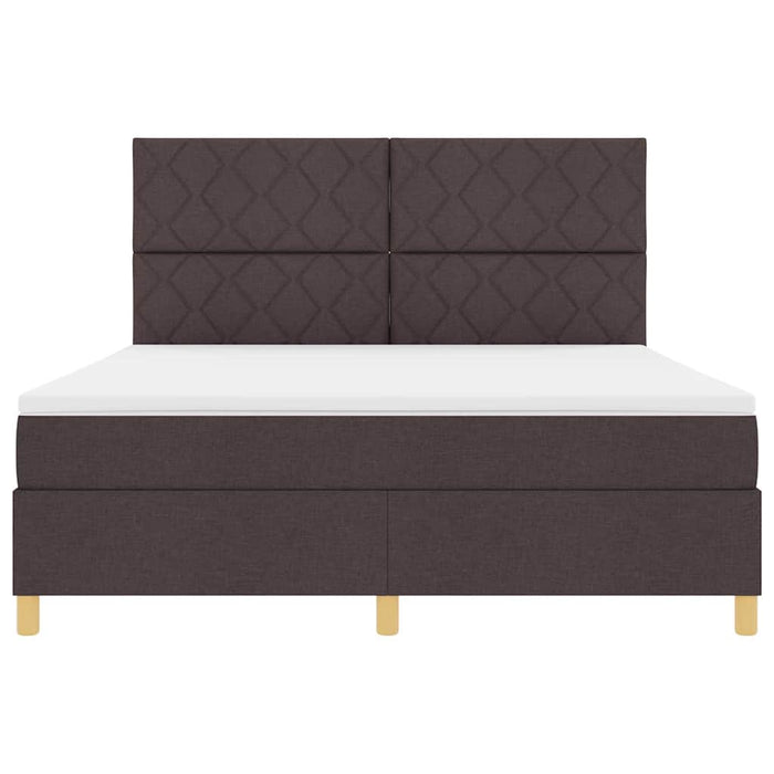 Pat cu arcuri cu saltea Maro închis 180 x 200 cm țesătură WALTI