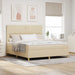 Pat cu arcuri cu headboard Crem 180 x 200 cm țesătură - WALTI WALTI