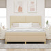 Pat cu arcuri cu headboard Crem 180 x 200 cm țesătură - WALTI WALTI