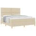 Pat cu arcuri cu headboard Crem 180 x 200 cm țesătură - WALTI WALTI