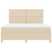 Pat cu arcuri cu headboard Crem 180 x 200 cm țesătură - WALTI WALTI