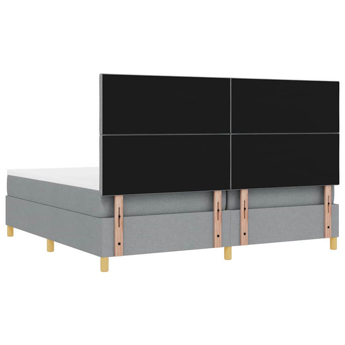 Pat cu arcuri cu saltea Gri deschis 200 x 200 cm țesătură - WALTI WALTI