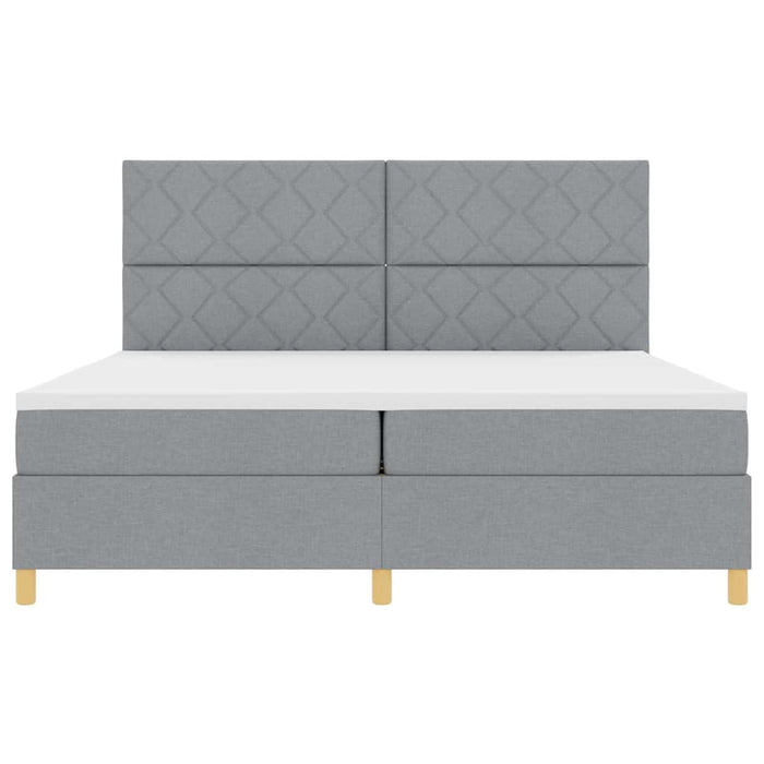 Pat cu arcuri cu saltea Gri deschis 200 x 200 cm țesătură - WALTI WALTI