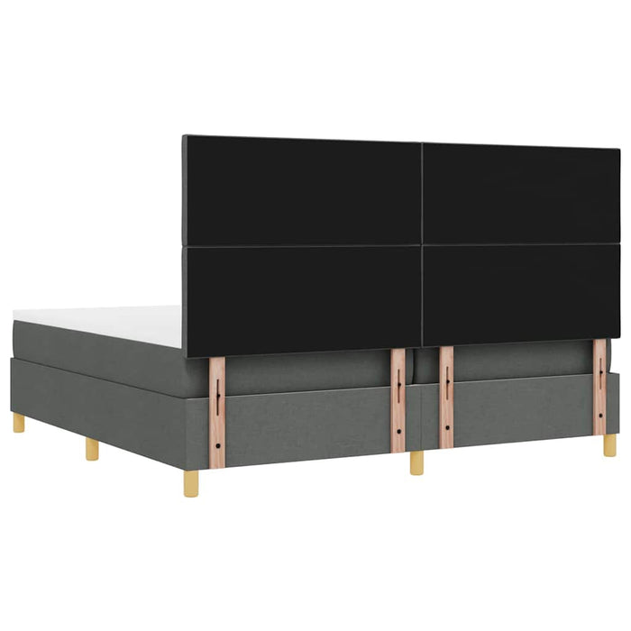 Pat cu arcuri cu saltea Gri închis 200 x 200 cm țesătură - WALTI WALTI