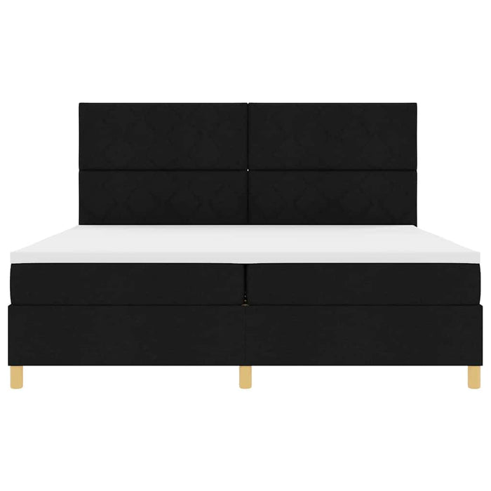 Pat cu arcuri cu saltea Negru 200 x 200 cm țesătură - WALTI WALTI