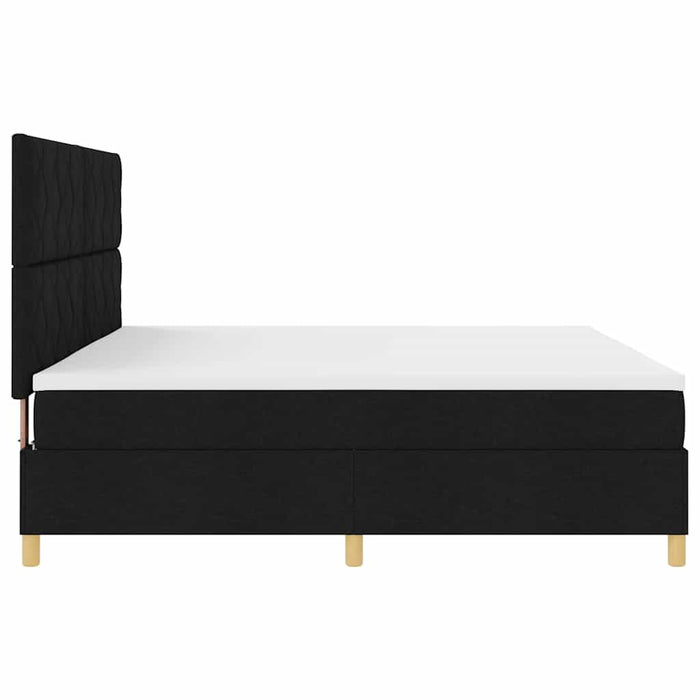 Pat cu arcuri cu saltea Negru 200 x 200 cm țesătură - WALTI WALTI