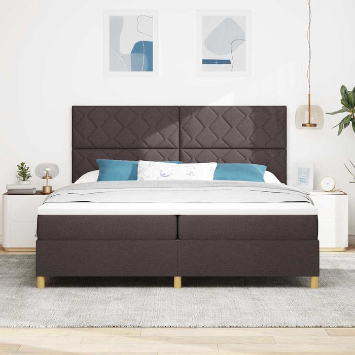 Pat cu arcuri cu saltea Maro închis 200 x 200 cm țesătură - WALTI WALTI