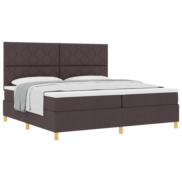 Pat cu arcuri cu saltea Maro închis 200 x 200 cm țesătură - WALTI WALTI