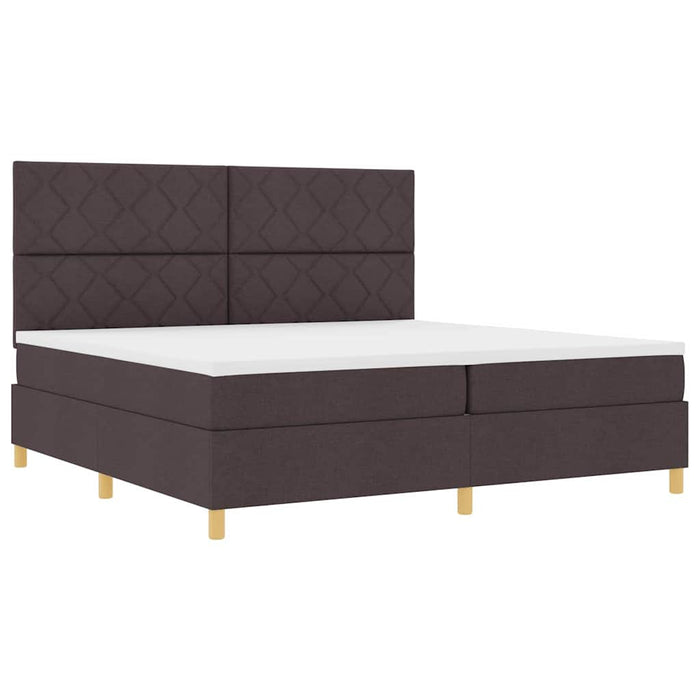 Pat cu arcuri cu saltea Maro închis 200 x 200 cm țesătură - WALTI WALTI