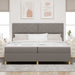 Pat cu arcuri cu headboard Gri taupe 200 x 200 cm țesătură - WALTI WALTI