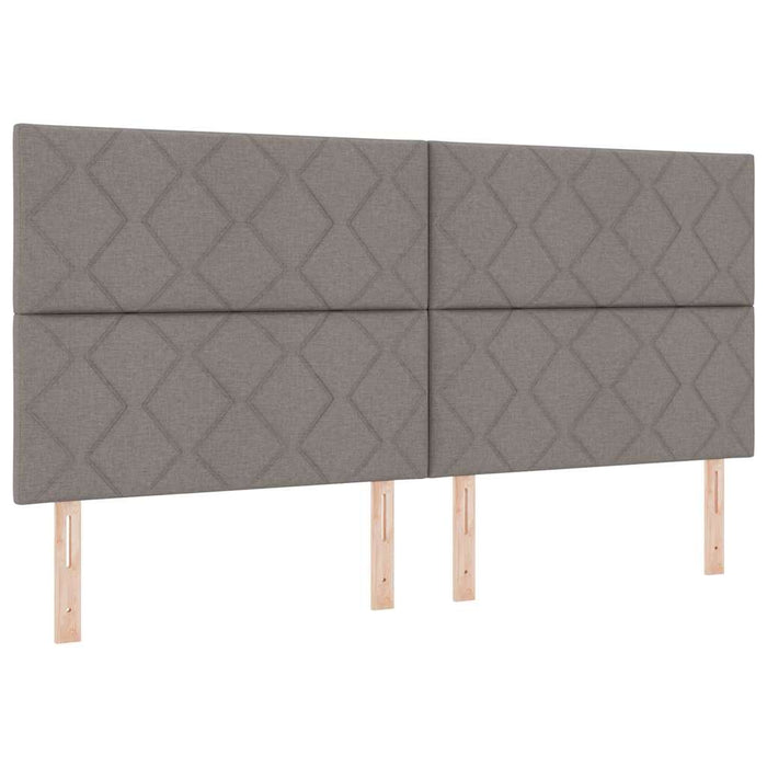 Pat cu arcuri cu headboard Gri taupe 200 x 200 cm țesătură - WALTI WALTI