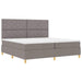 Pat cu arcuri cu headboard Gri taupe 200 x 200 cm țesătură - WALTI WALTI