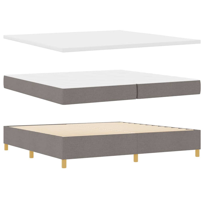 Pat cu arcuri cu headboard Gri taupe 200 x 200 cm țesătură - WALTI WALTI