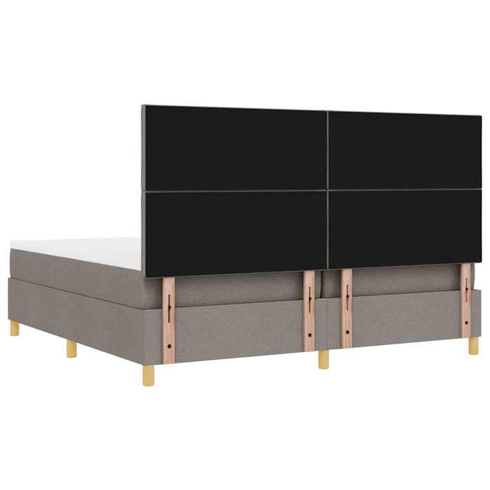 Pat cu arcuri cu headboard Gri taupe 200 x 200 cm țesătură - WALTI WALTI