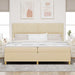 Pat cu arcuri cu saltea cu headboard Crem 200 x 200 cm țesătură - WALTI WALTI