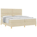 Pat cu arcuri cu saltea cu headboard Crem 200 x 200 cm țesătură - WALTI WALTI