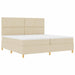 Pat cu arcuri cu saltea cu headboard Crem 200 x 200 cm țesătură - WALTI WALTI