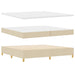 Pat cu arcuri cu saltea cu headboard Crem 200 x 200 cm țesătură - WALTI WALTI
