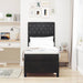 Pat cu arcuri cu saltea cu headboard Negru 80 x 200 cm Catifea - WALTI WALTI