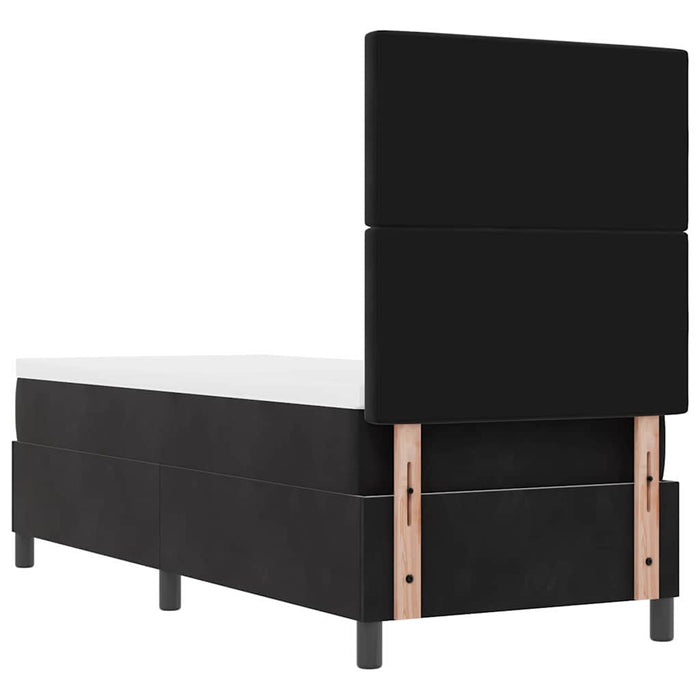 Pat cu arcuri cu saltea cu headboard Negru 80 x 200 cm Catifea - WALTI WALTI