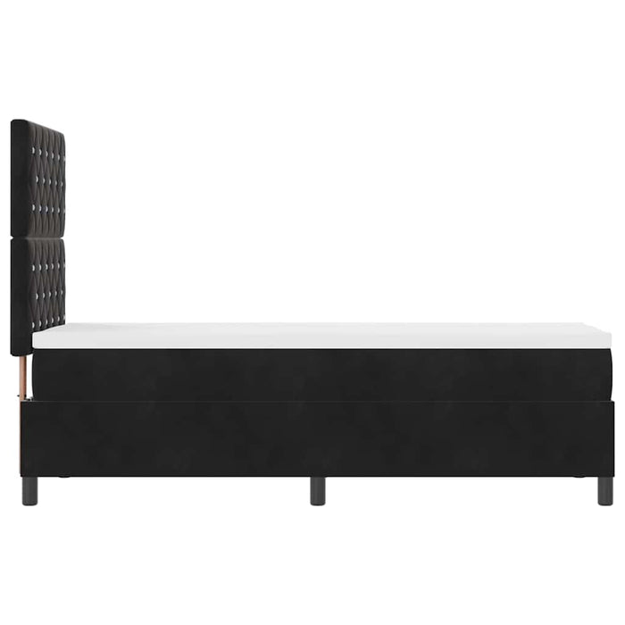 Pat cu arcuri cu saltea cu headboard Negru 80 x 200 cm Catifea - WALTI WALTI