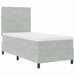 Pat cu arcuri cu saltea Gri deschis 90 x 200 cm Catifea - WALTI WALTI