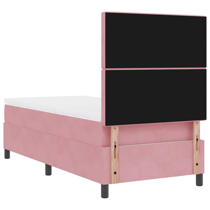 Pat cu arcuri cu saltea cu headboard Roz 90 x 200 cm țesătură - WALTI WALTI