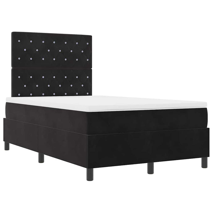 Pat cu arcuri cu saltea cu headboard Negru 120 x 190 cm Catifea - WALTI WALTI