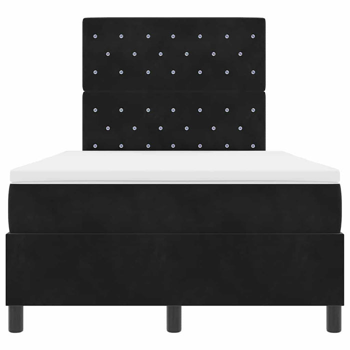 Pat cu arcuri cu saltea cu headboard Negru 120 x 190 cm Catifea - WALTI WALTI
