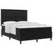 Pat cu arcuri cu saltea cu headboard Negru 140 x 190 cm Catifea - WALTI WALTI
