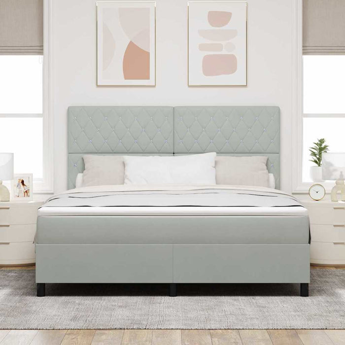 Pat cu arcuri cu saltea Gri deschis 180 x 200 cm Catifea WALTI