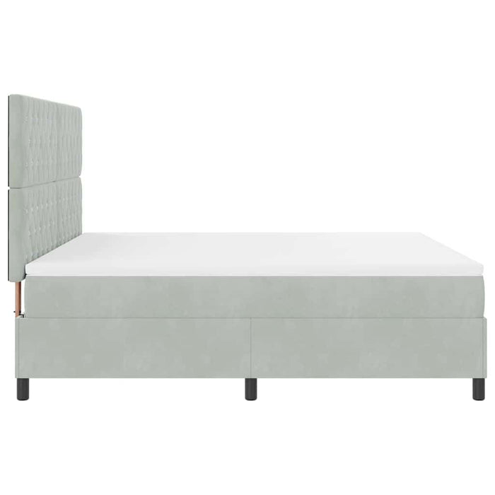 Pat cu arcuri cu saltea Gri deschis 180 x 200 cm Catifea WALTI