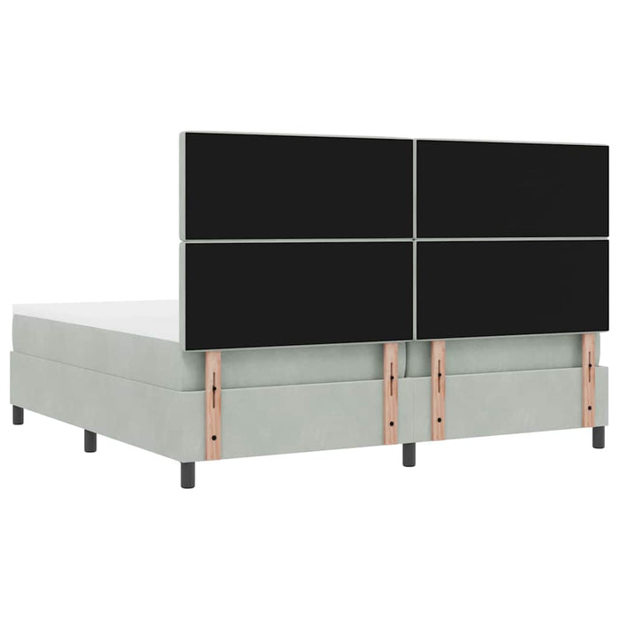 Pat cu arcuri cu saltea Gri deschis 200 x 200 cm țesătură - WALTI WALTI
