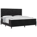 Pat cu arcuri cu saltea cu headboard Negru 200 x 200 cm Catifea - WALTI WALTI