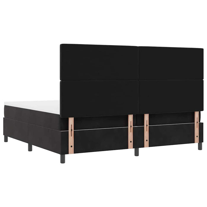 Pat cu arcuri cu saltea cu headboard Negru 200 x 200 cm Catifea - WALTI WALTI