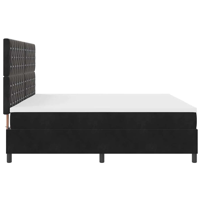 Pat cu arcuri cu saltea cu headboard Negru 200 x 200 cm Catifea - WALTI WALTI