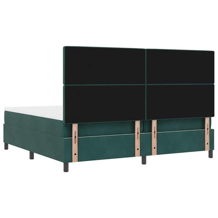 Pat cu arcuri cu saltea Verde închis 200 x 200 cm țesătură - WALTI WALTI