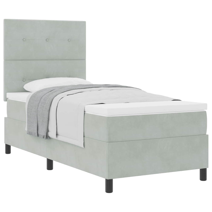 Pat cu arcuri cu saltea Gri deschis 80 x 200 cm țesătură - WALTI WALTI