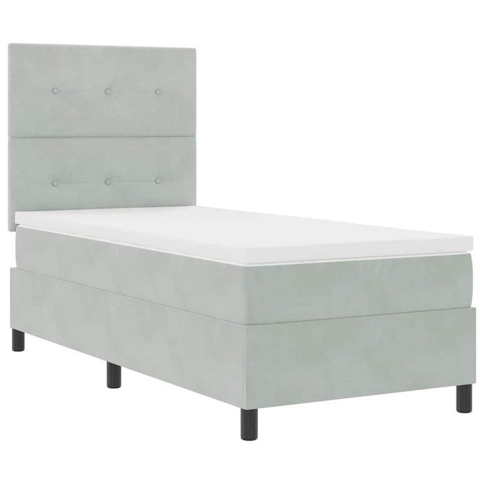 Pat cu arcuri cu saltea Gri deschis 80 x 200 cm țesătură - WALTI WALTI