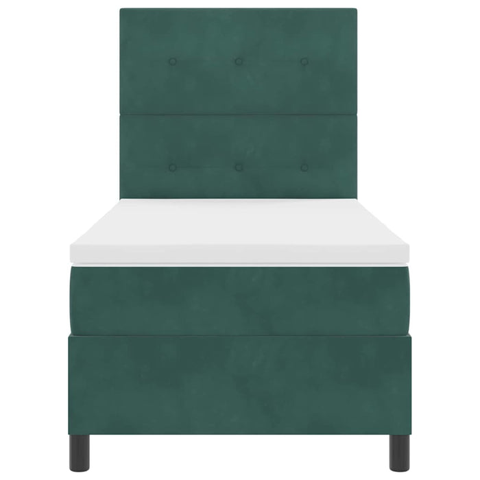 Pat cu arcuri cu saltea Verde închis 80 x 200 cm țesătură - WALTI WALTI