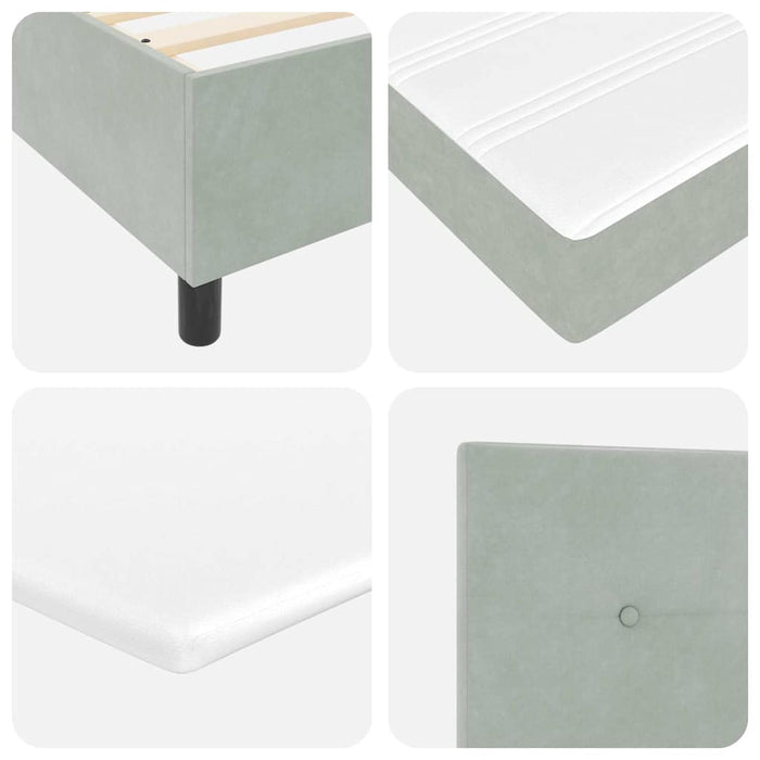 Pat cu arcuri cu saltea Gri deschis 90 x 190 cm țesătură - WALTI WALTI
