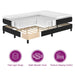 Pat cu arcuri cu saltea cu headboard Negru 90 x 190 cm țesătură - WALTI WALTI